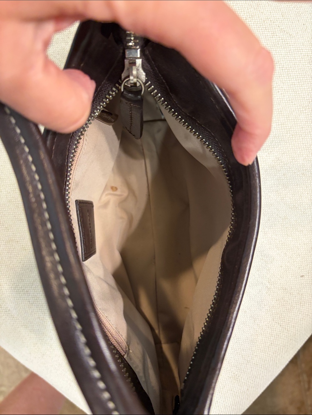 Cole Haan Dark Brown Leather Shoulder Bag - Picture 3 of 9
